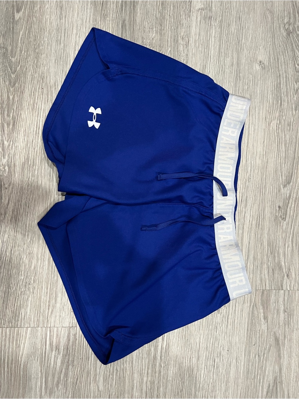Under Armour Blue Performance Shorts with White Logo